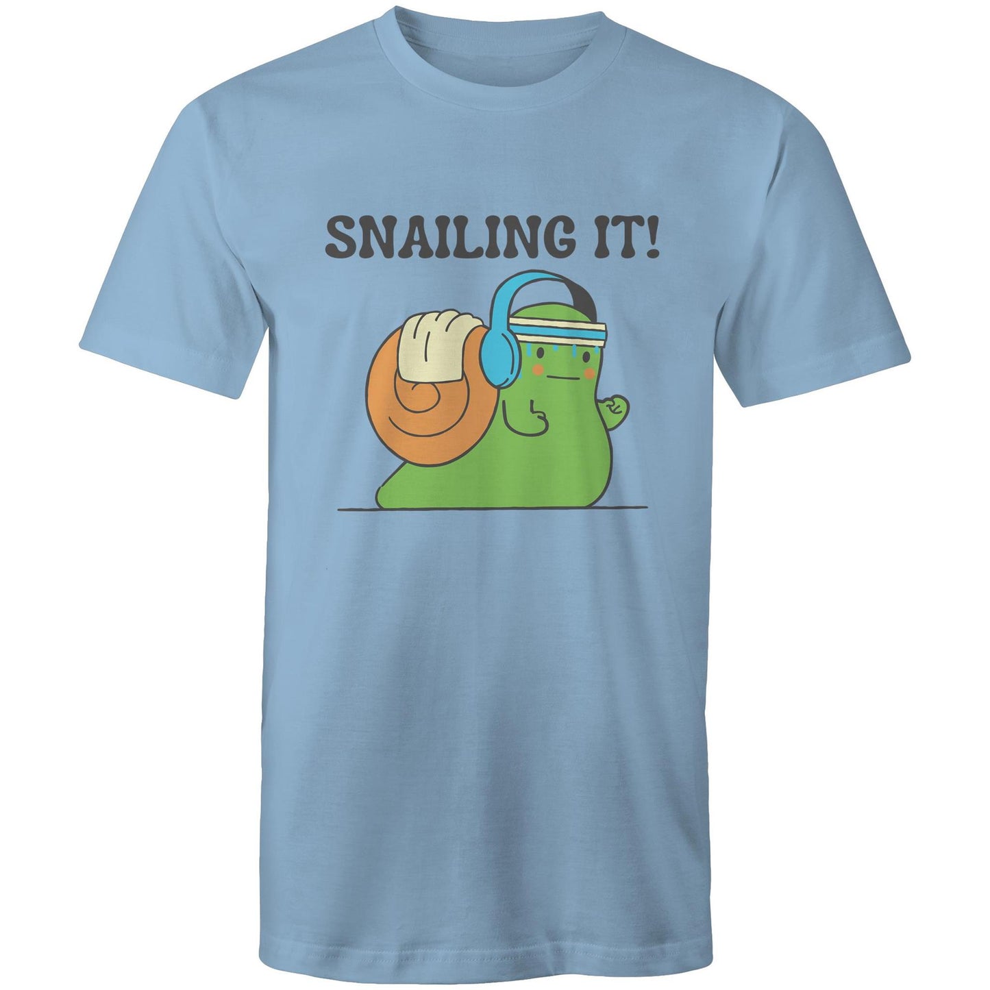 Snailing It - Short Sleeve T-shirt Carolina Blue Fitness T-shirt