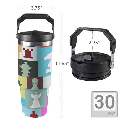 Colourful Chess - 30oz Tumbler with Top Handle