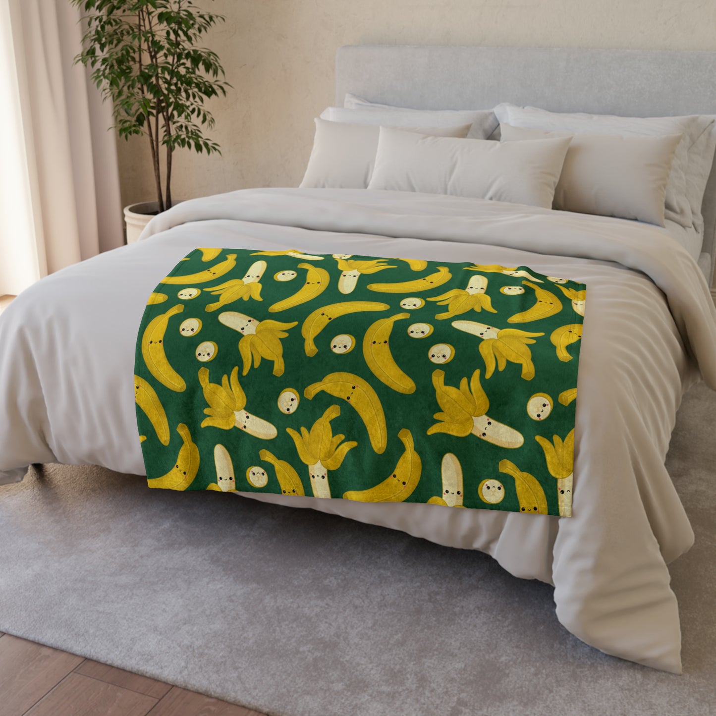 Happy Bananas - Soft Polyester Blanket 30'' × 40'' Blanket Food