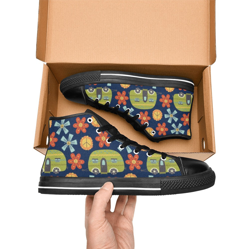 Hippy Caravan - Kids High Top Canvas Shoes Kids High Top Canvas Shoes Printed Offshore