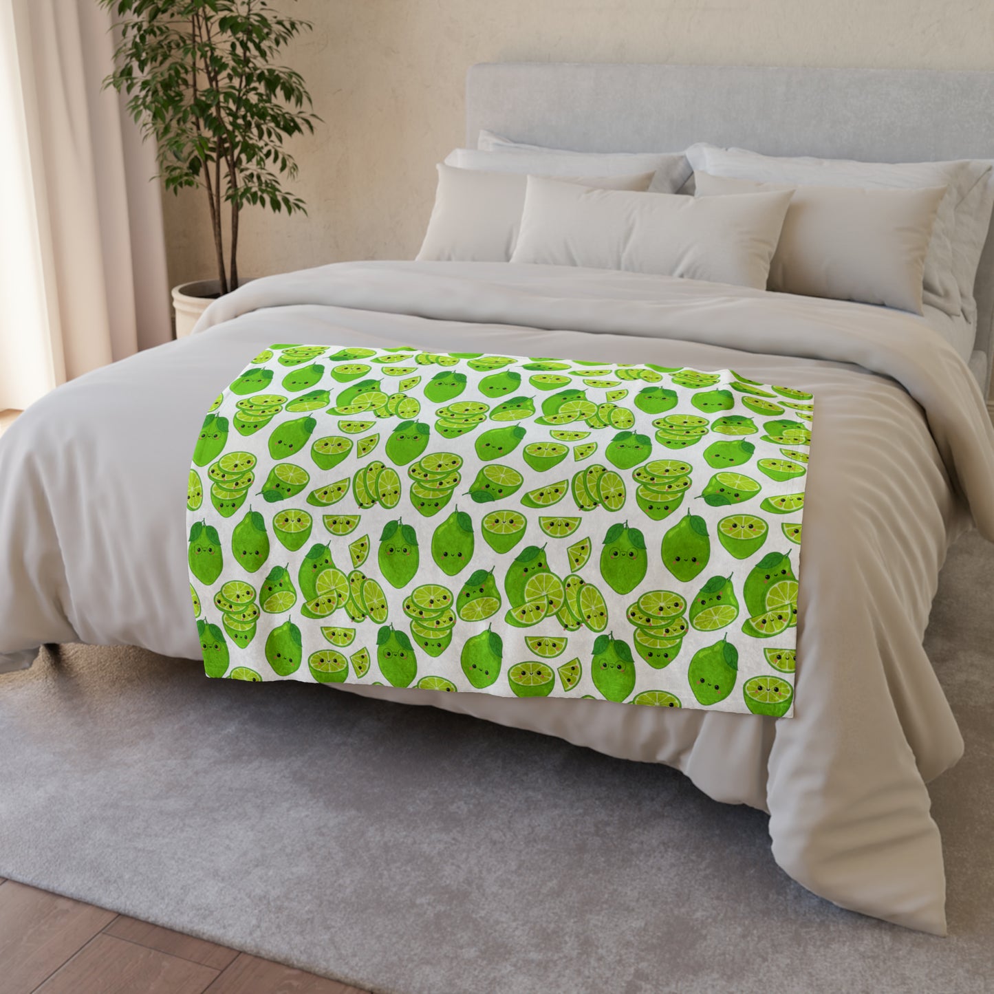 Cute Limes - Soft Polyester Blanket 30'' × 40'' Blanket Food