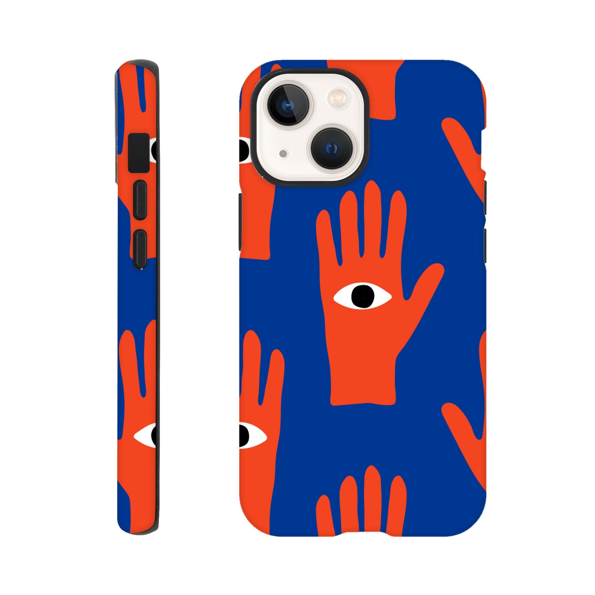 Hand Eyes - Phone Tough Case iPhone 13 Mini Phone Case Globally Fulfilled