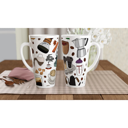 All The Coffee - White Latte 17oz Ceramic Mug Latte Mug Coffee