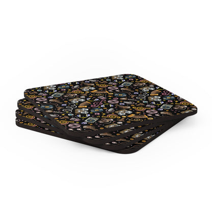 Retro Music Mix - Corkwood Coaster Set Coaster