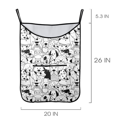 Black And White Dogs - Hanging Laundry Bag