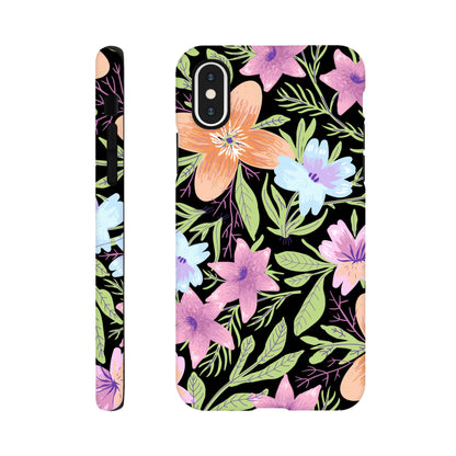 Black Floral - Phone Tough Case iPhone XS Phone Case Globally Fulfilled