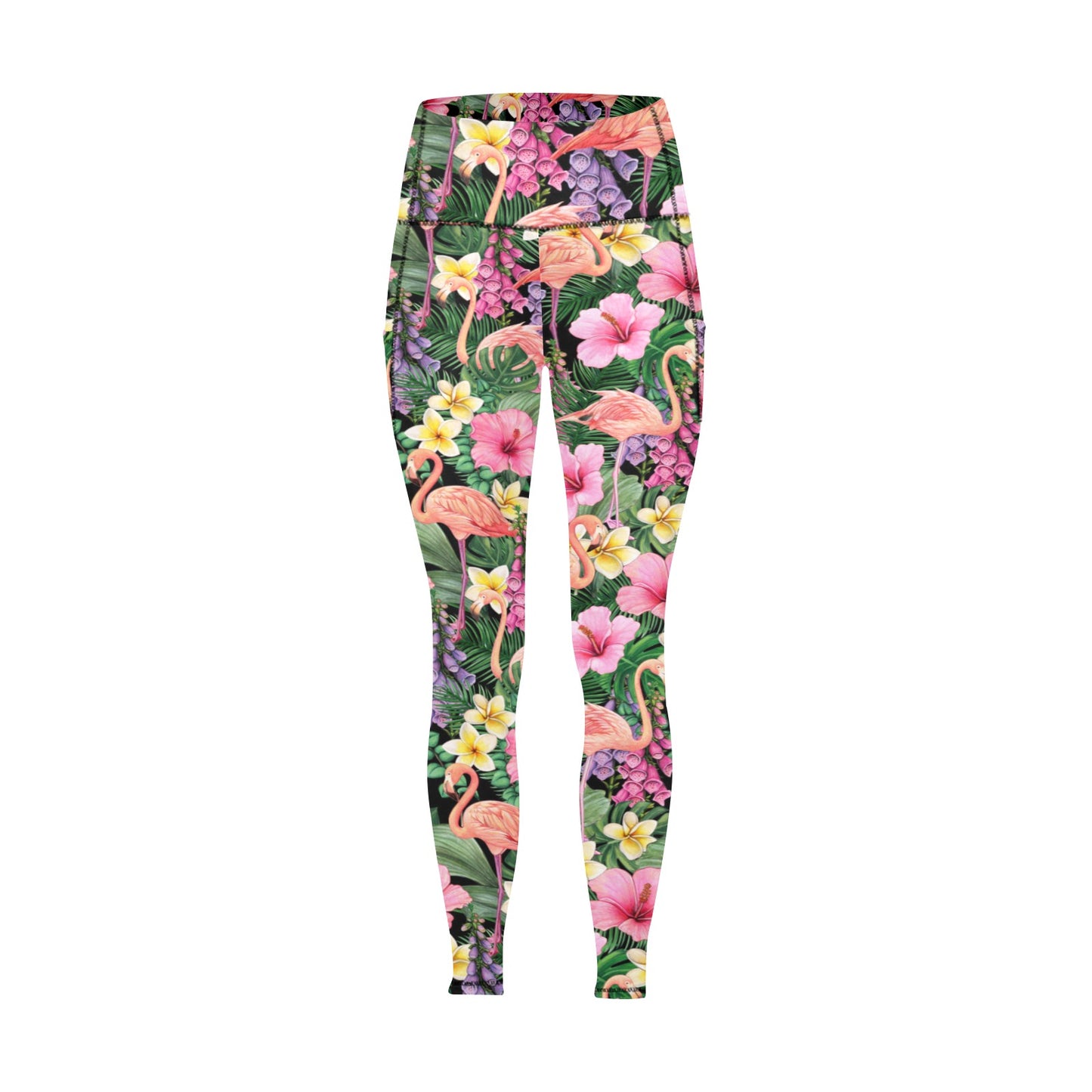 Flamingo Jungle - Women's Leggings with Pockets