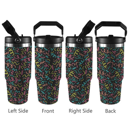 Squiggle Time - 30oz Tumbler with Top Handle