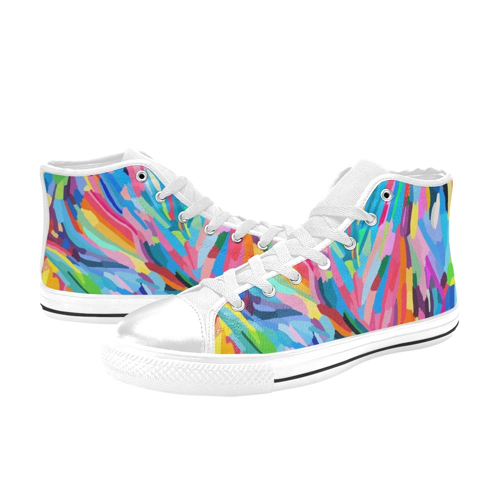 Brushstrokes - Men's High Top Canvas Shoes