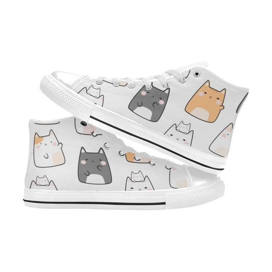 Cats - Kids High Top Canvas Shoes