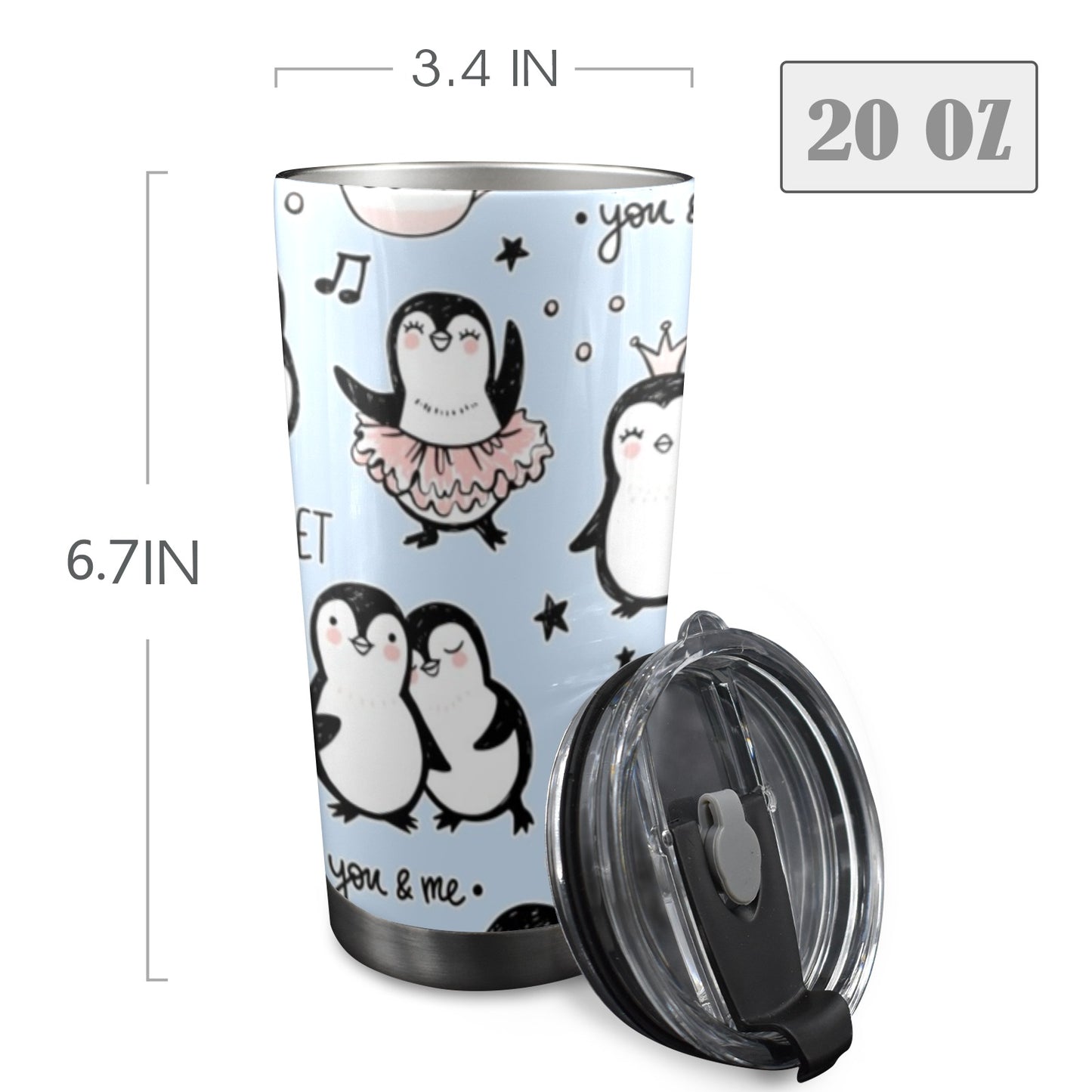 Penguin Love - 20oz Travel Mug / Tumbler