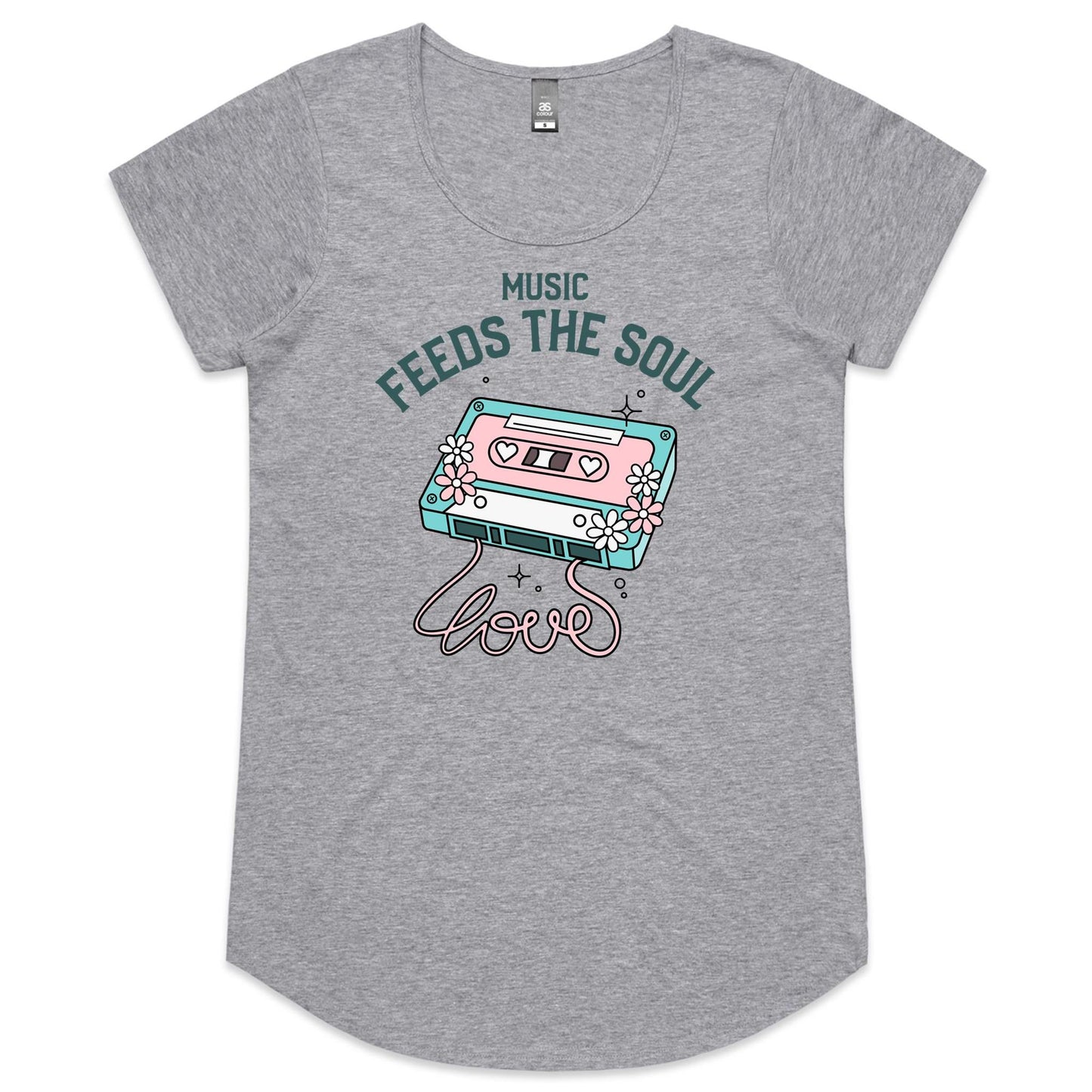 Music Feeds The Soul - Womens Scoop Neck T-Shirt