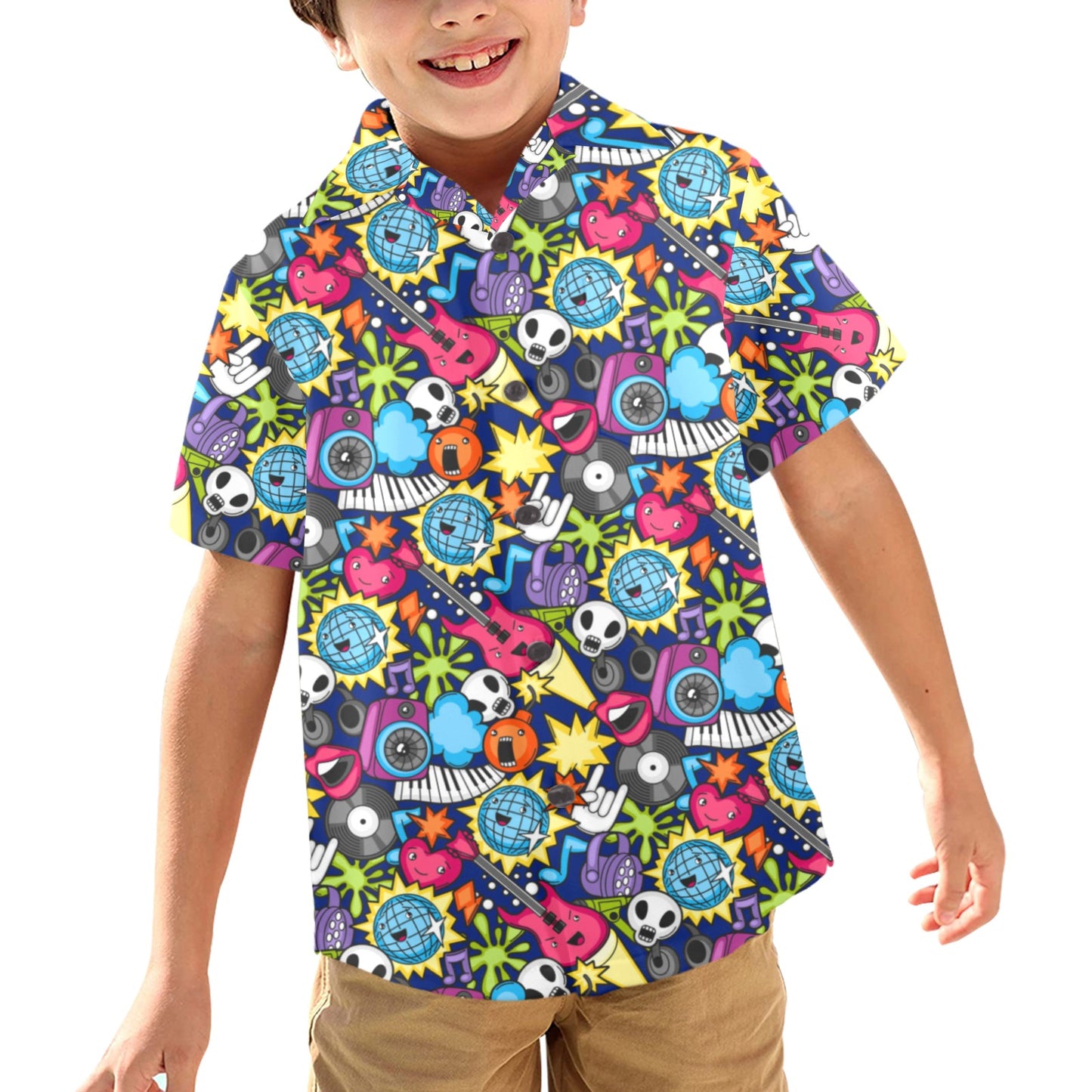 Sticker Music - Junior Boys Hawaiian Shirt