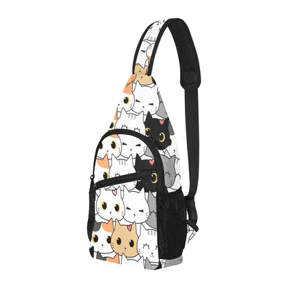 Cute Cartoon Cats - Chest Bag With Full Print