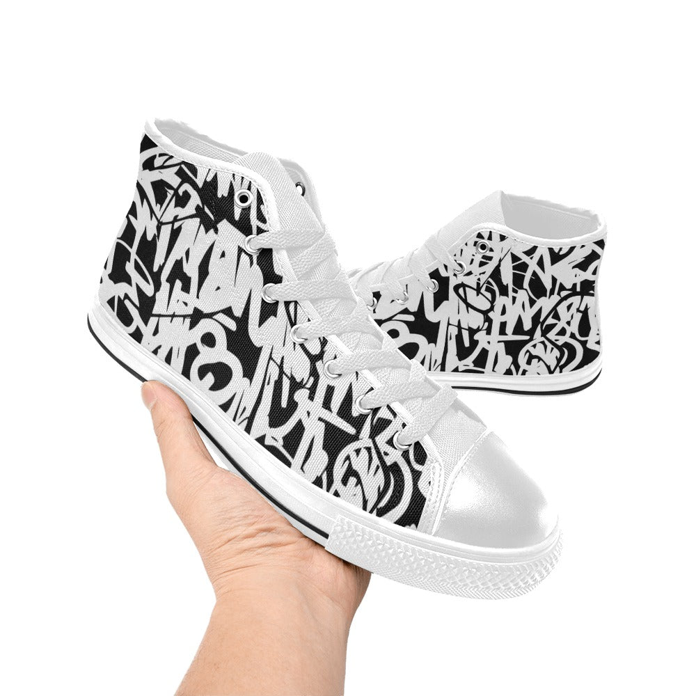 Graffiti - Men's High Top Canvas Shoes