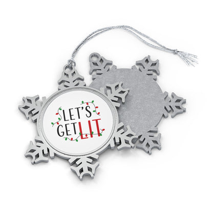 Let's Get Lit, Christmas Lights - Pewter Snowflake Ornament