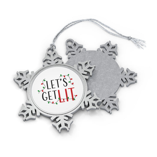 Let's Get Lit, Christmas Lights - Pewter Snowflake Ornament