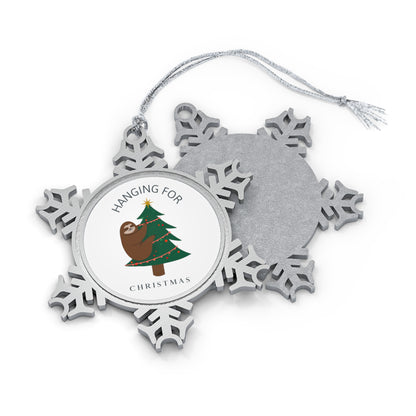 Hanging For Christmas - Pewter Snowflake Ornament Snowflake One Size Christmas Ornament