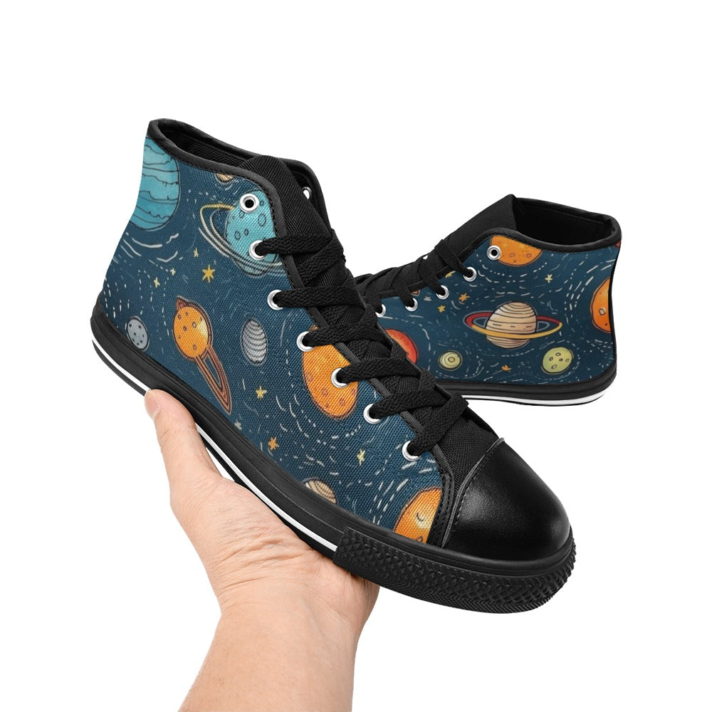 Galaxy - Women's High Top Canvas Shoes