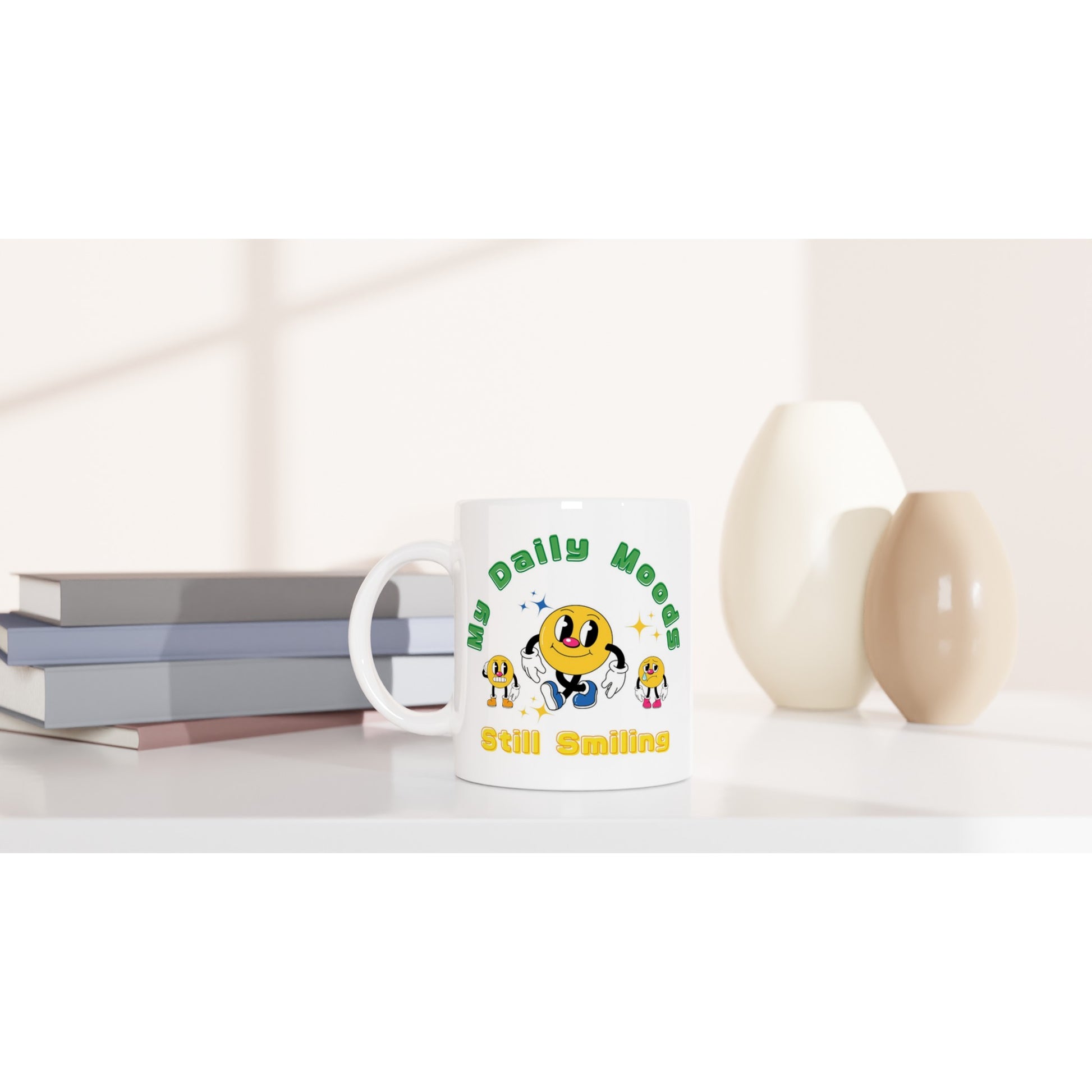 My Daily Moods - White 11oz Ceramic Mug White 11oz Mug Funny Globally Fulfilled