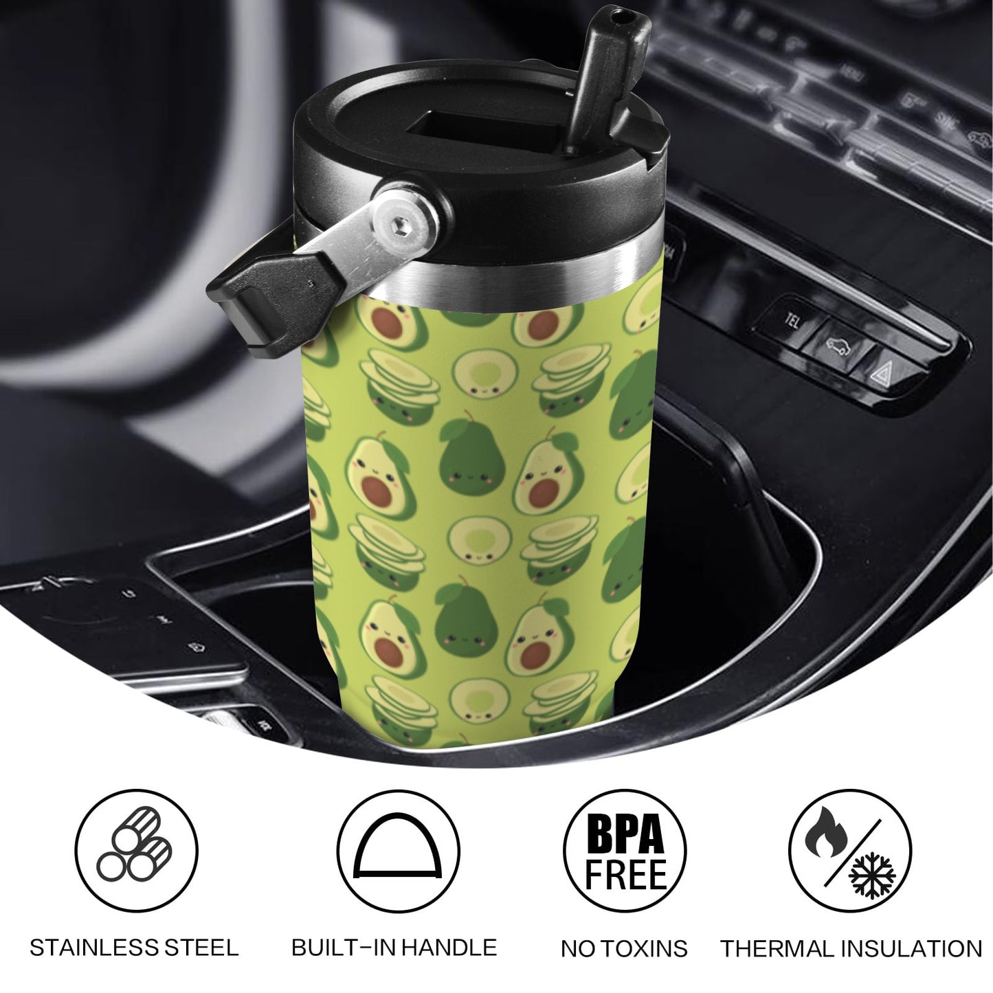 Cute Avocados - 30oz Tumbler with Top Handle