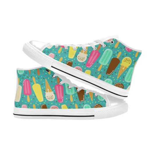 Ice Cream - Kids' High Top Canvas Shoes Kids High Top Canvas Shoes Food Printed Offshore