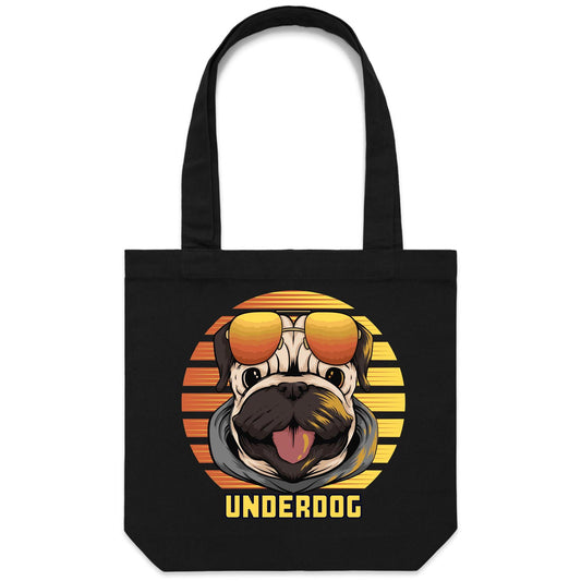 Underdog - Canvas Tote Bag Black One Size Tote Bag animal