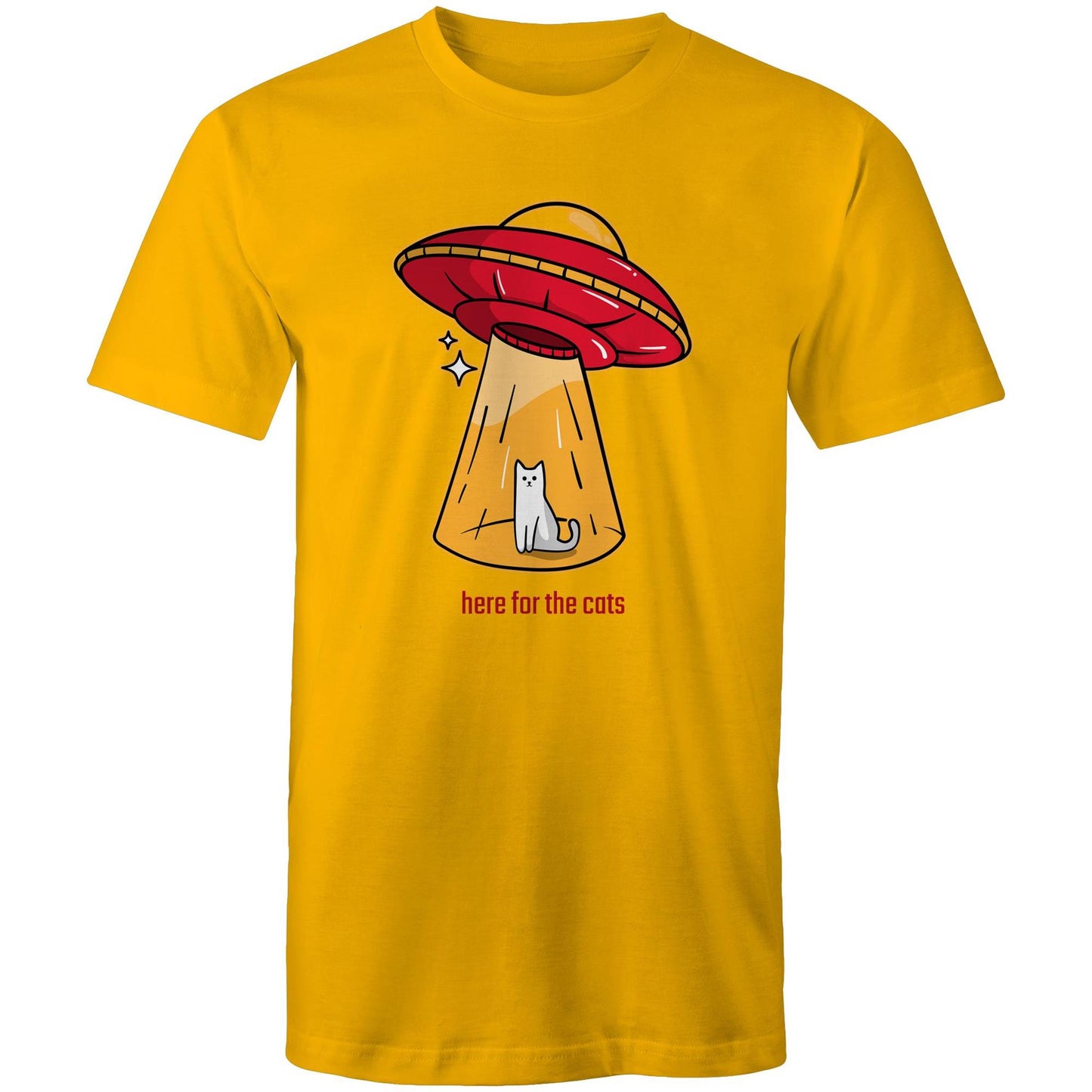 Here For The Cats, UFO - Mens T-Shirt