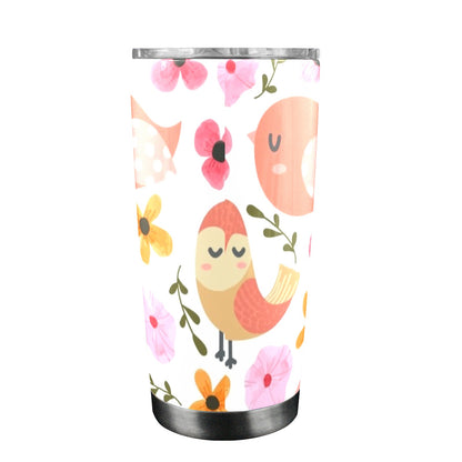 Lovely Birds - 20oz Travel Mug with Clear Lid Clear Lid Travel Mug animal