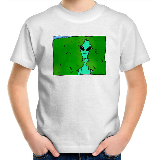 Alien Backing Into Hedge Meme - Kids Youth T-Shirt