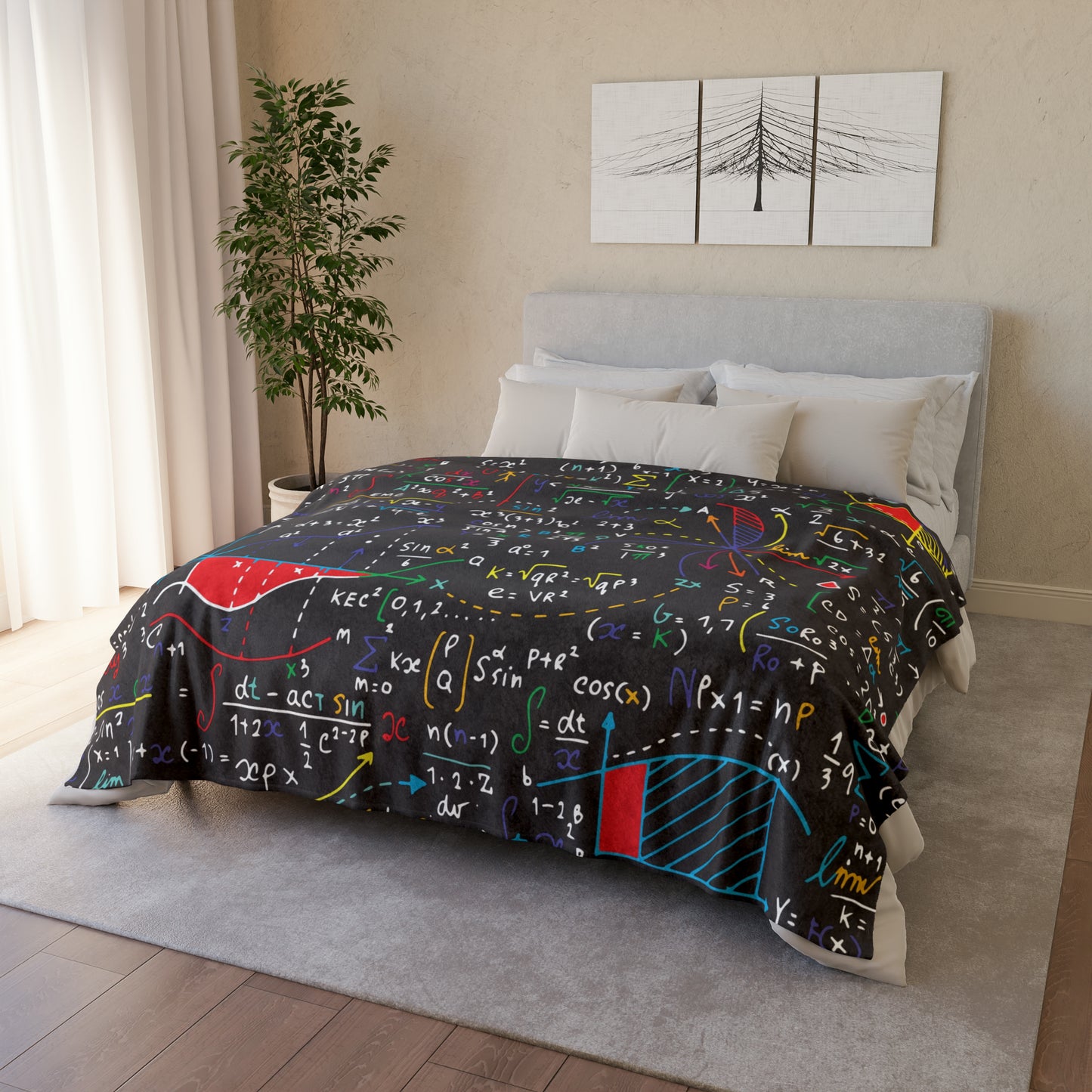 Colourful Maths Formulas - Soft Polyester Blanket 60" × 80" Blanket Maths Science