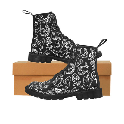 Monsters In Black And White - Martin Boots for Women (Black)