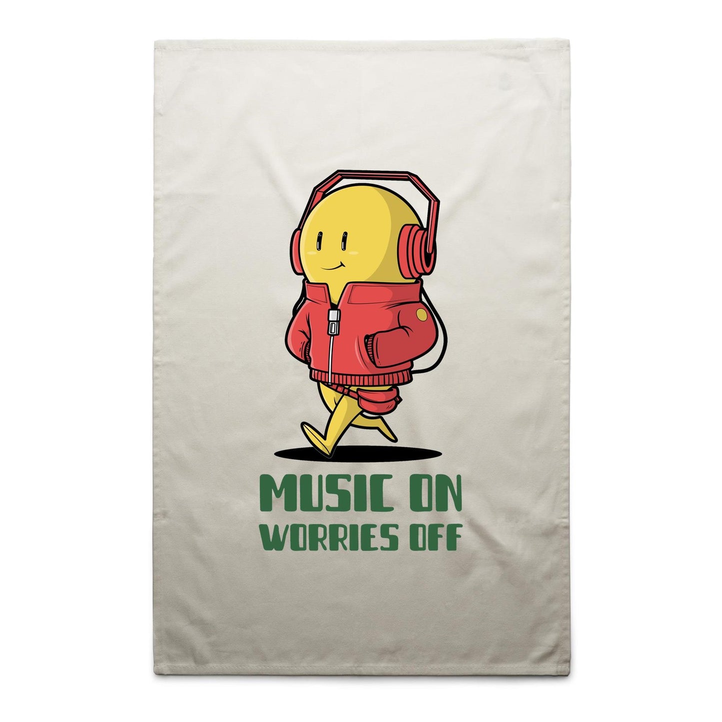 Music On, Worries Off - AS Colour Tea Towel