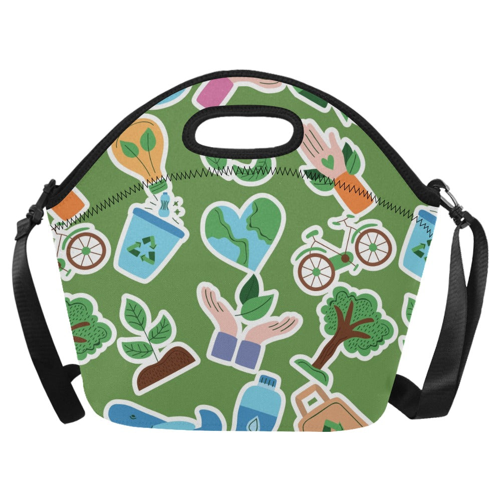 Earth Stickers - Neoprene Lunch Bag/Large Neoprene Lunch Bag/Large Printed Offshore