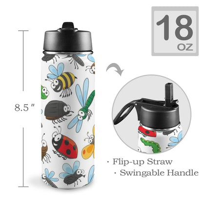 Little Creatures - Insulated Water Bottle with Straw Lid (18oz) Insulated Water Bottle with Swing Handle Printed Offshore