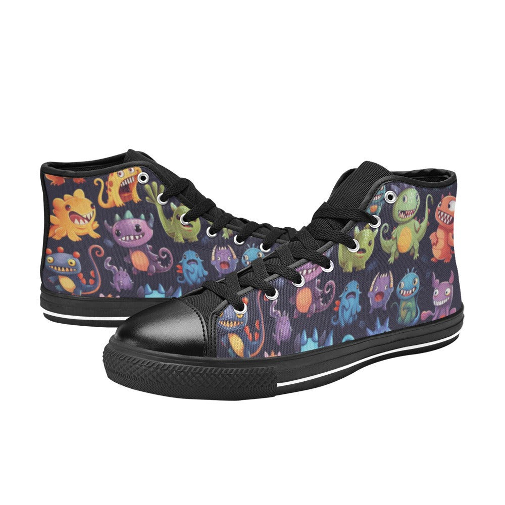 Monster Mania - Women's High Top Canvas Shoes