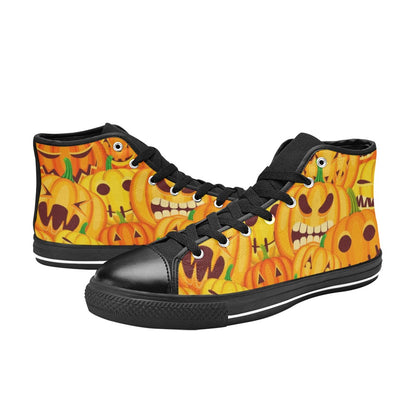 Halloween Pumpkins - Men's High Top Canvas Shoes