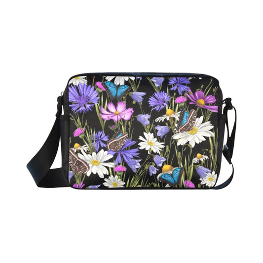 Butterfly Flowers - Classic Cross-body Nylon Bags