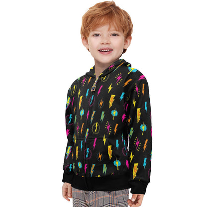 Fun Lightning - Junior Boys Zip Up Hoodie