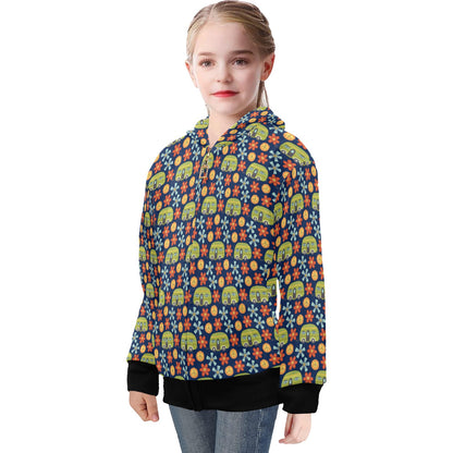 Hippy Caravan - Senior Girls Zip Up Hoodie