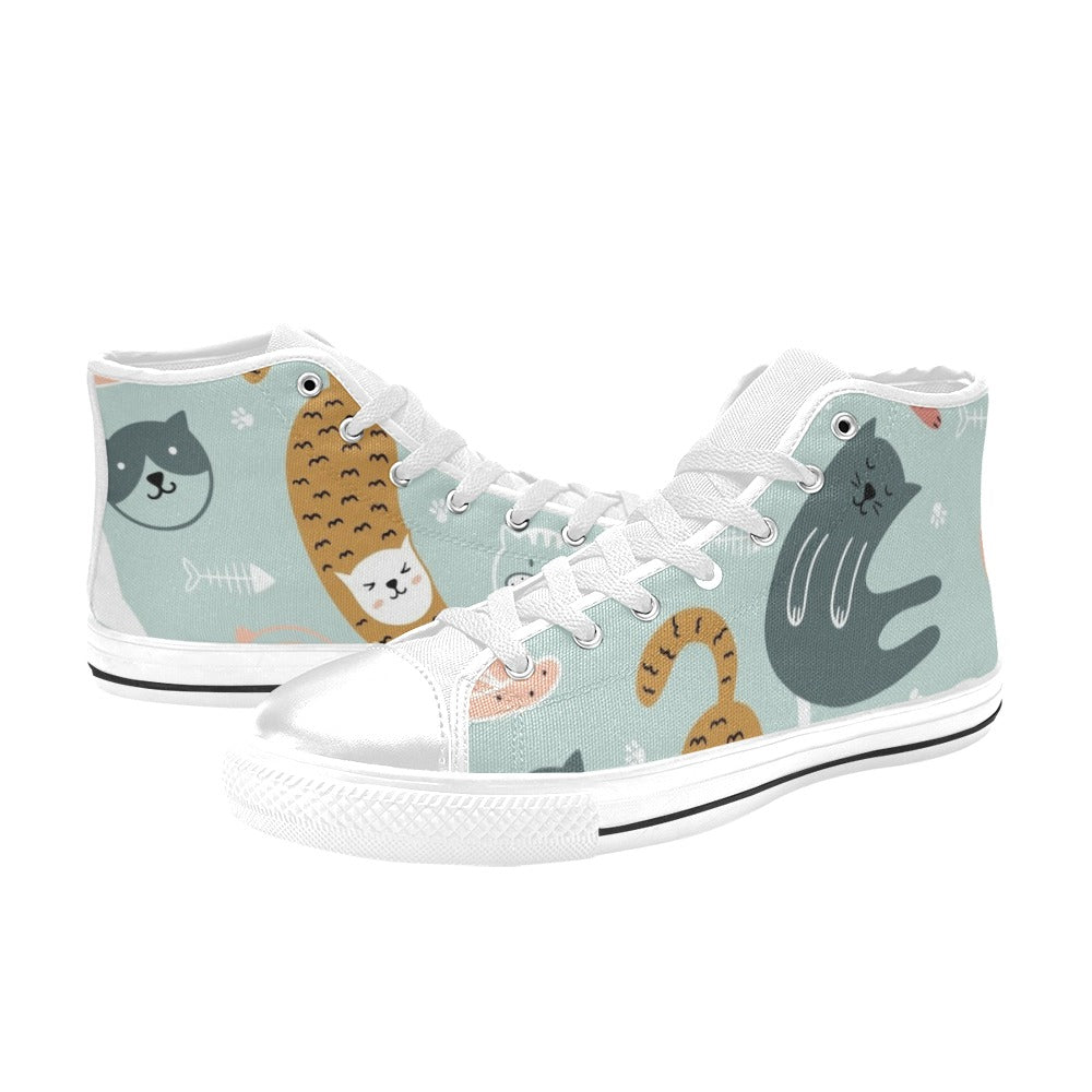 Cat Stretch - Kids' High Top Canvas Shoes