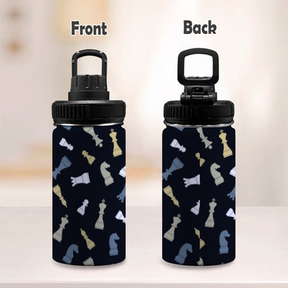 Chess Pattern - Kids Water Bottle with Chug Lid (12 oz)