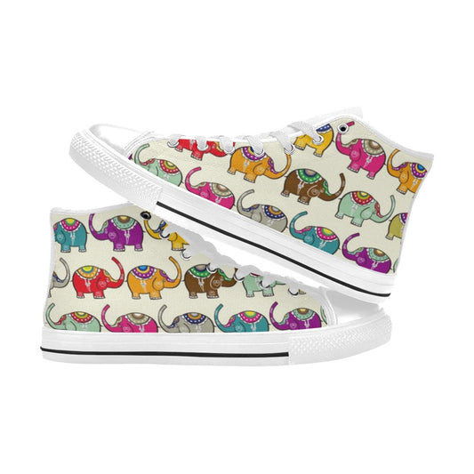 Elephants - Women's High Top Canvas Shoes