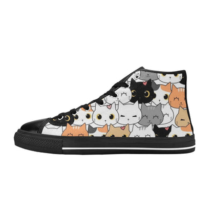 Cute Cartoon Cats - Kids' High Top Canvas Shoes