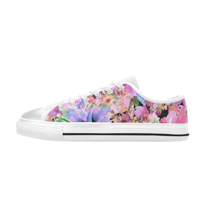 Bright Pink Floral - Women's Classic Canvas Shoes