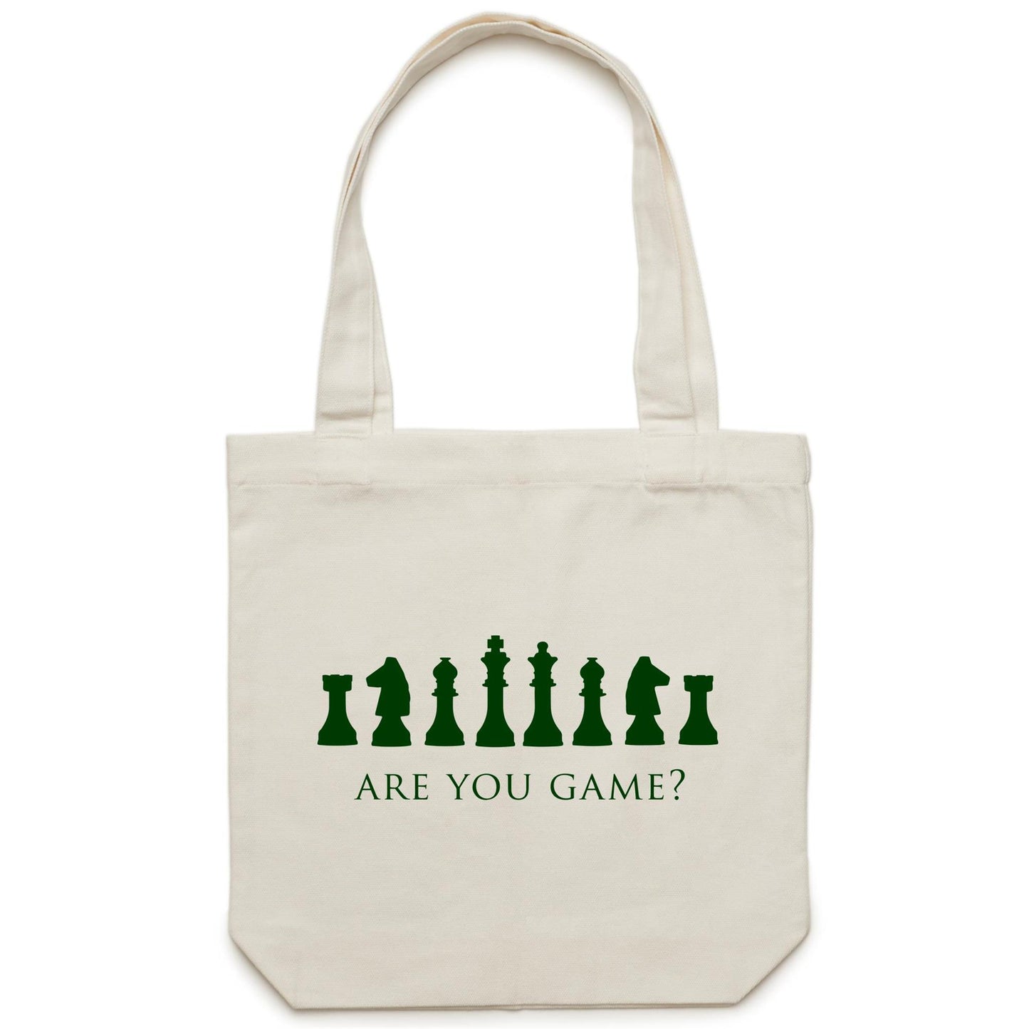 Are You Game, Chess - Canvas Tote Bag Cream One Size Tote Bag Chess Games Printed In Australia