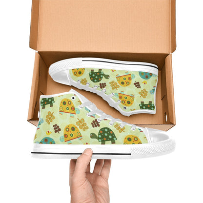 Retro Turtles - Women's High Top Canvas Shoes