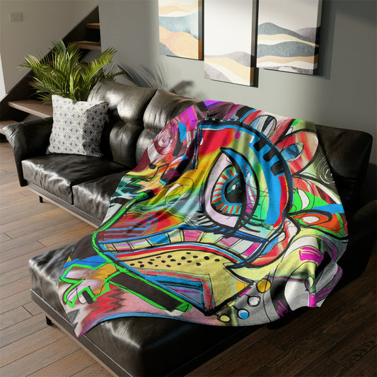 Graffiti Bird - Soft Polyester Blanket 60" × 80" Blanket