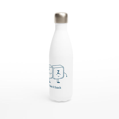 Control Z, I Take It Back - White 17oz Stainless Steel Water Bottle White Water Bottle Tech
