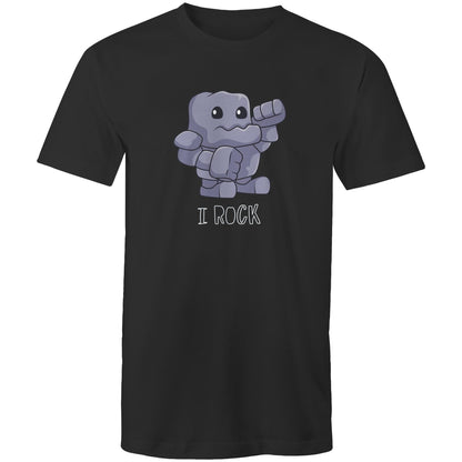 I Rock - Mens T-Shirt Black Mens T-shirt Music
